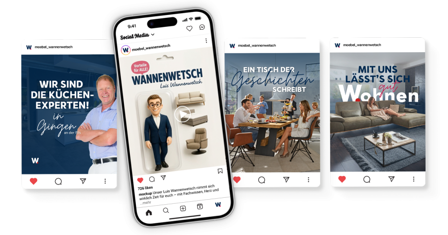 Wannenwetsch Handy Posts Mockup